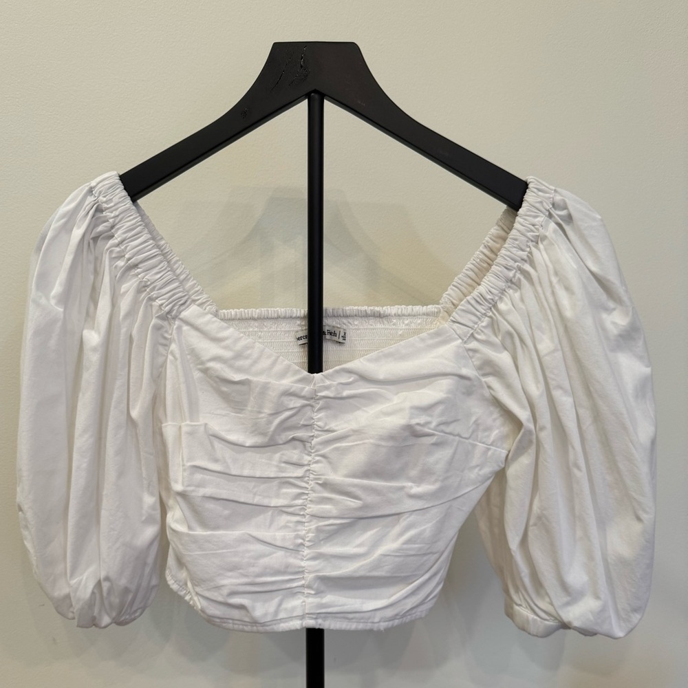 White Puff Sleeve Top